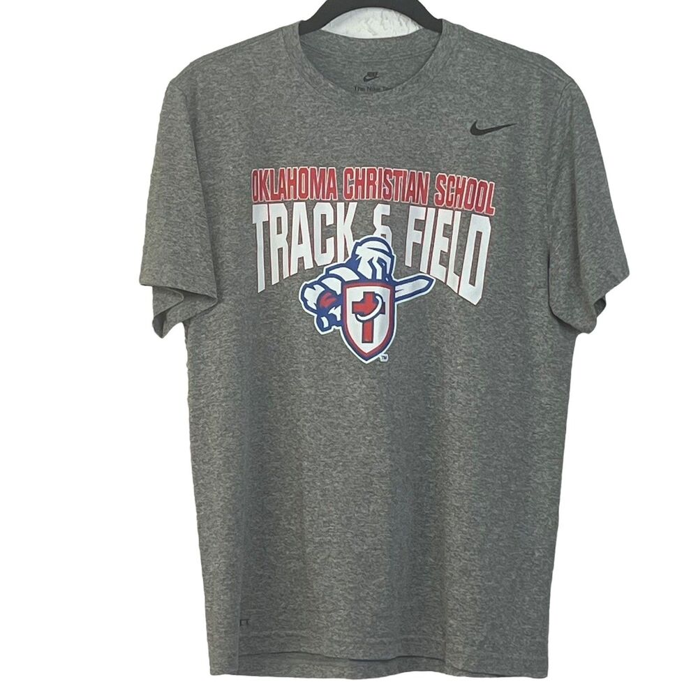 Nike Dri-FIT Men's T-Shirt Oklahoma Christian School Track Field Gray L Teeneger